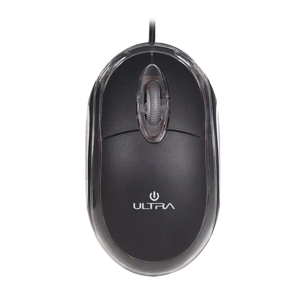 MOUSE OPTICO ULTRA USB NEGRO TRANSPARENTE