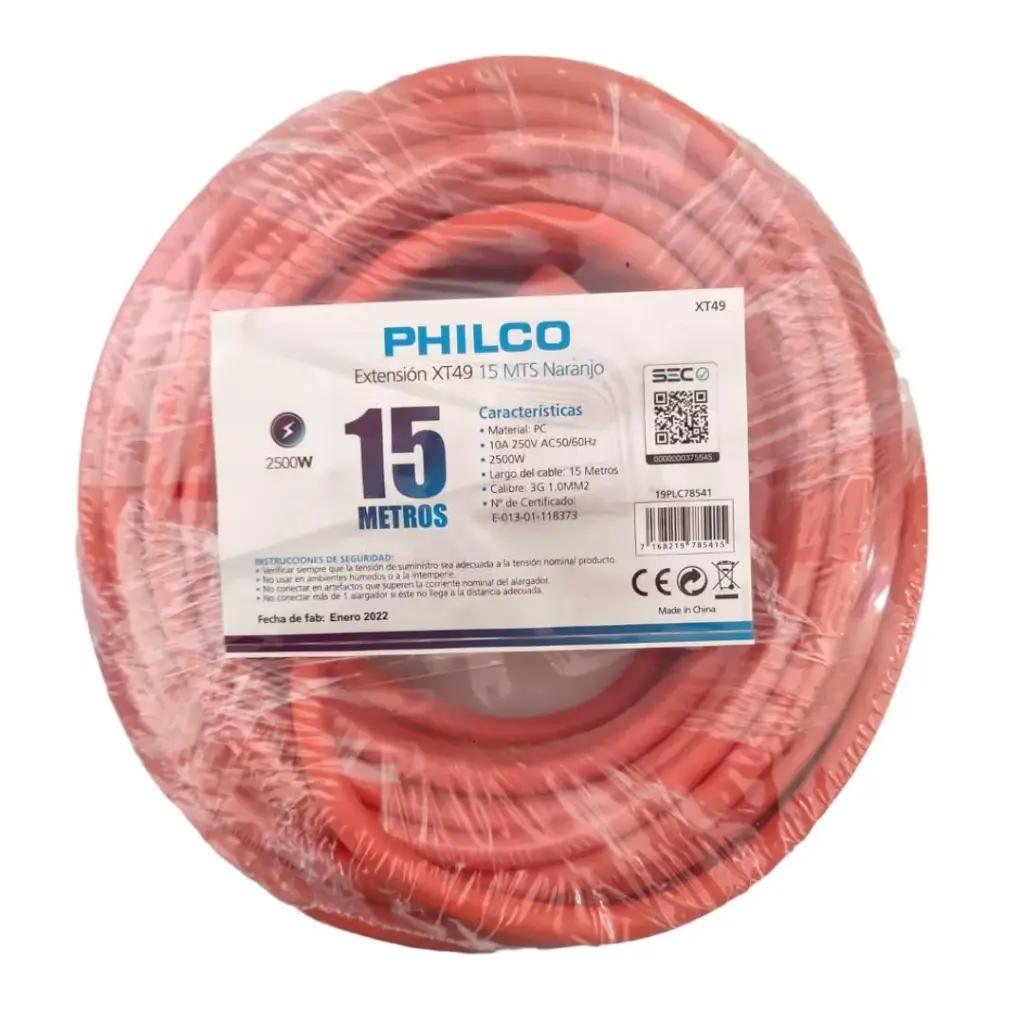 [7168219785415] EXTENSION 15mt NARANJO PHILCO