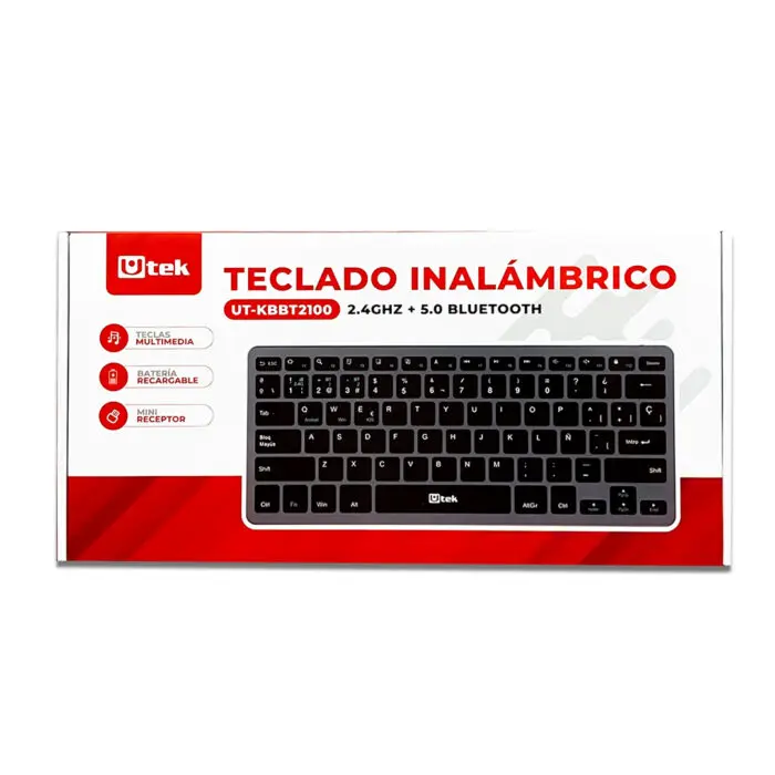 TECLADO INALAMBRICO BLUETOOTH 2.4GHZ RECARGABLE