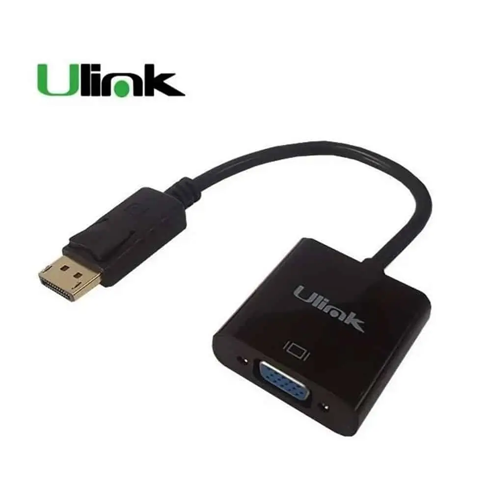 ADAPTADOR DE VIDEO DISPLAYPORT A VGA HEMBRA COLOR NEGRO
