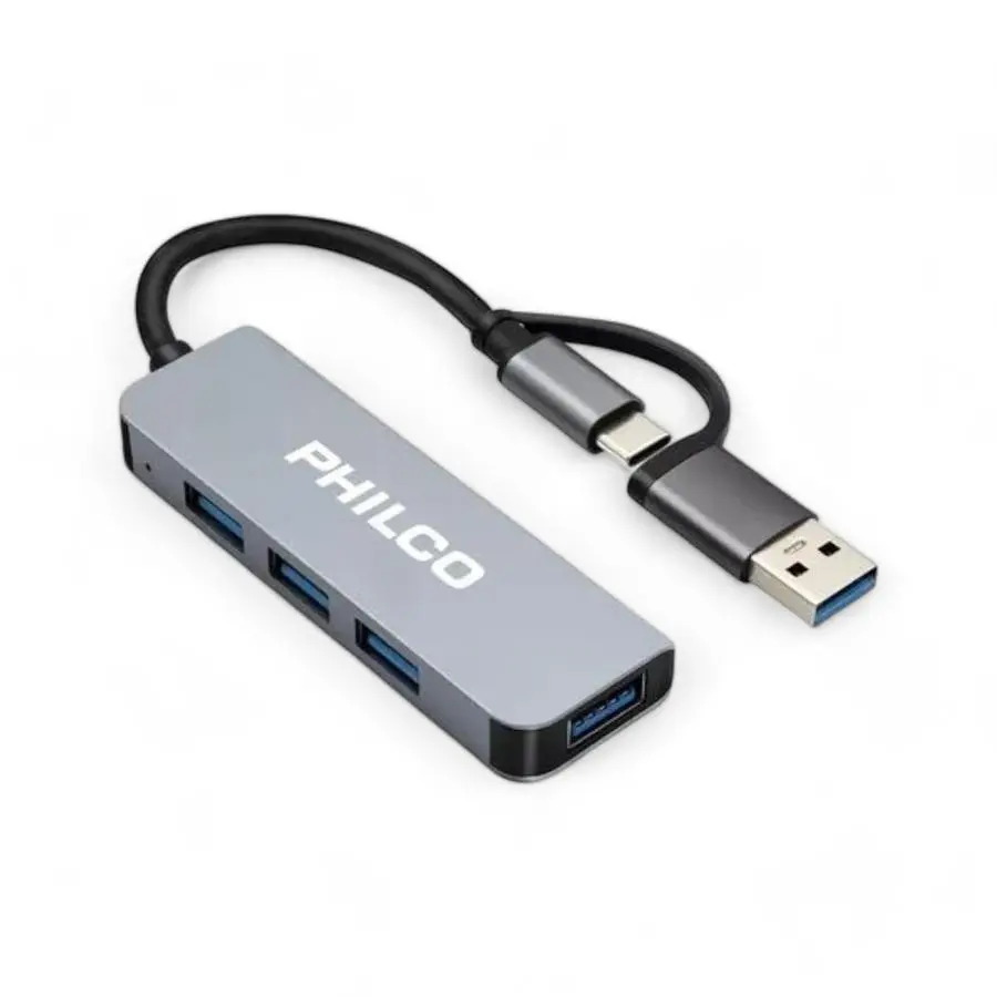 4 EN 1 HUB TIPO C A USB PHILCO