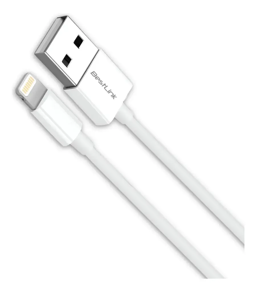 [300244] Cable Lightning para iPhone5, iPad, iPadmini, iPcolor blanco 1mt