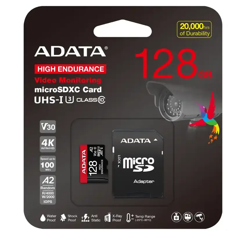 TARJETA MICRO SD ALTA RESISTENCIA V30128 GB ADATA