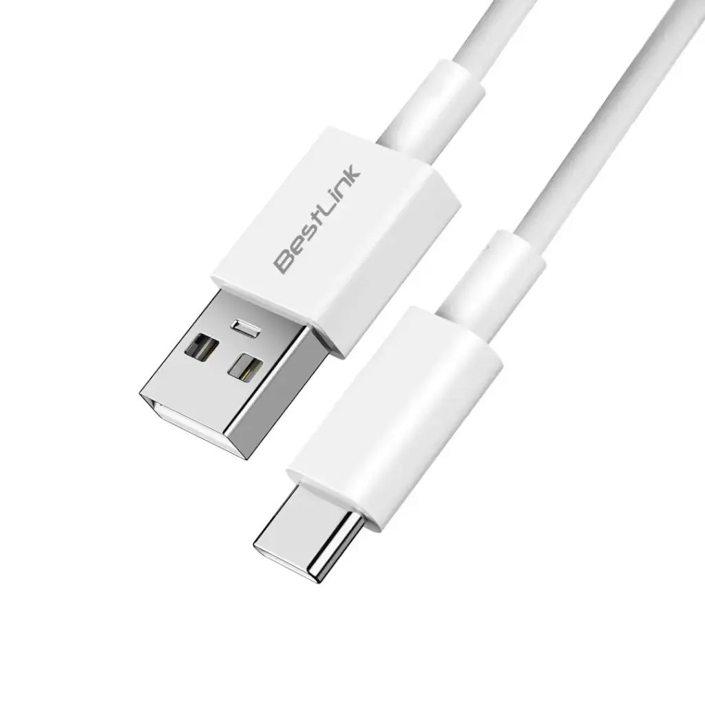 [300420] Cable de carga USB tipo C carga rápida de 2,4amp, color blanco , 2 mt / BLCH06002W