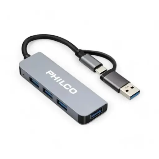 [7807242184290] 4 EN 1 HUB TIPO C A USB PHILCO